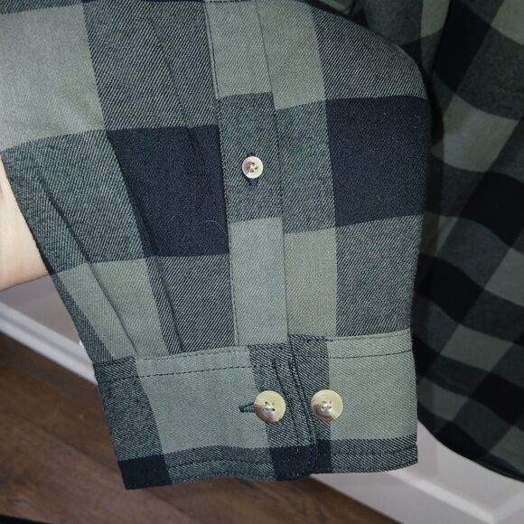 RedHead Flannel Jacket Mens XL Plaid Sherpa Button Down Shacket Black/Green NWTs - Picture 6 of 15